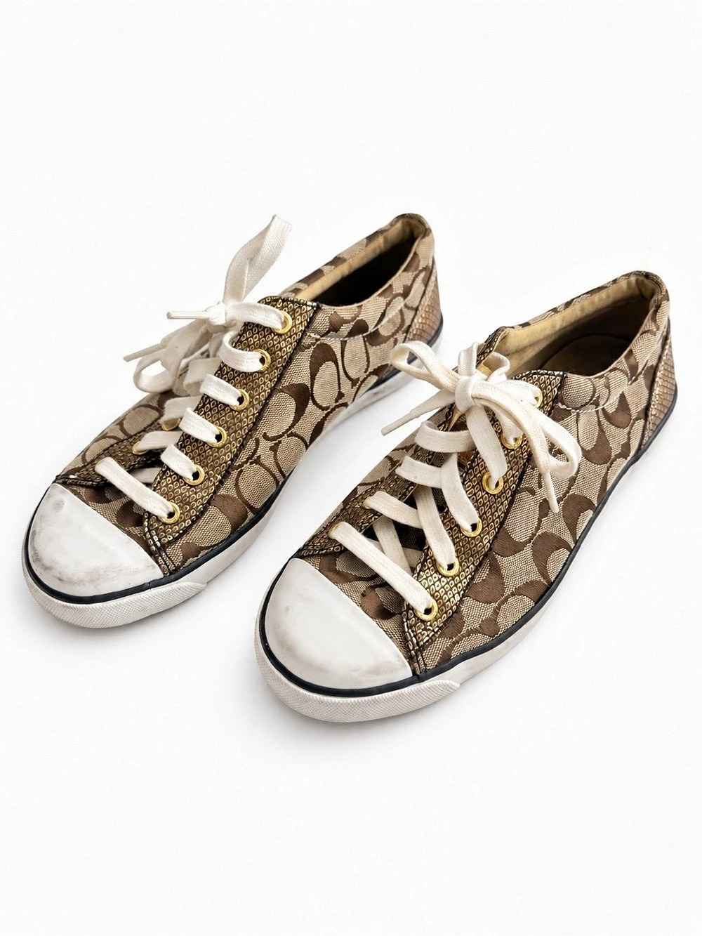Coach Women's Brown & Cream Sneakers